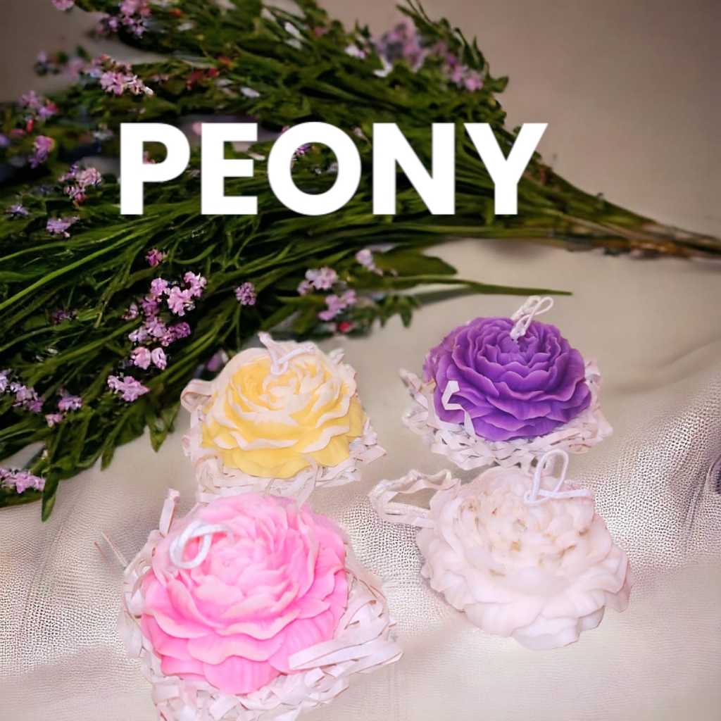 READY STOCK!! Premium Peony Candle with packaging. Personalized for Bridesmaid Gift, Wedding gift