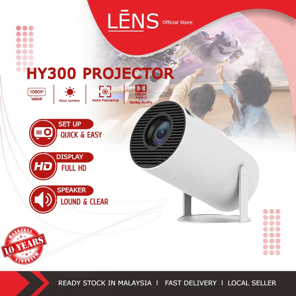 Projector HY300 LCD 4K 8000 lumens HD Double WIFI With bluetooth portable projector Android 11.0