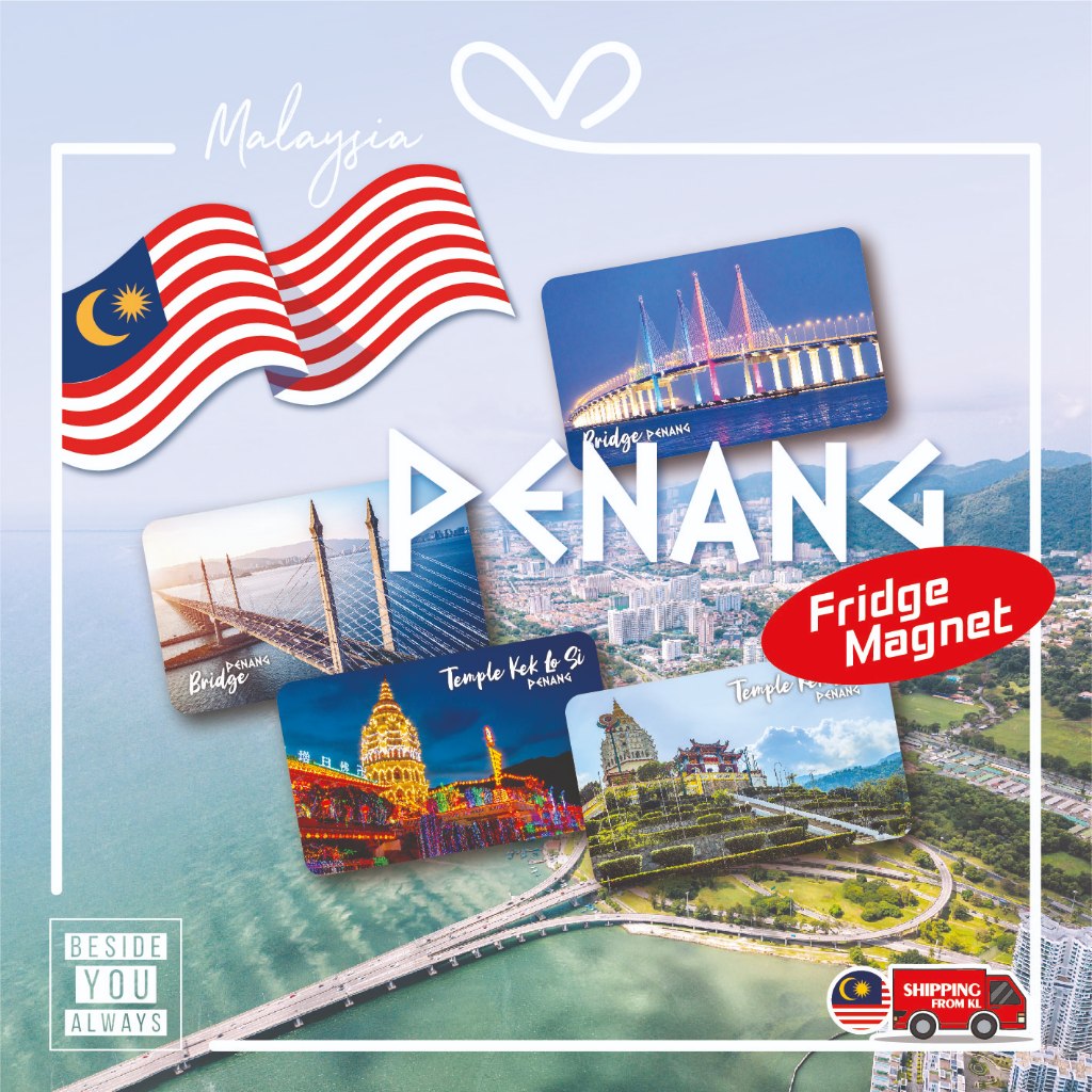 Malaysia Penang Gift Souvenir Fridge Magnet 9cm x 5.5cm