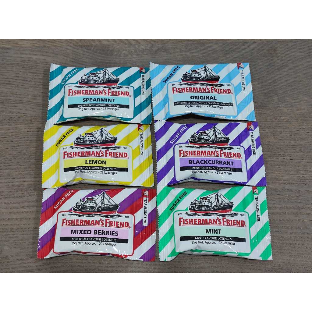 [Ready Stock] Fisherman's Friend Sugar Free 25g Net - 22 Lozenges (Singapore pack) - Halal Certification Europe (HCE)