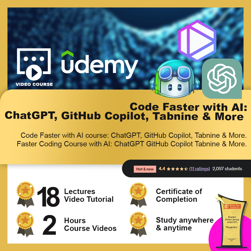 [Video Course] Code Faster with AI: ChatGPT, GitHub Copilot, Tabnine & More