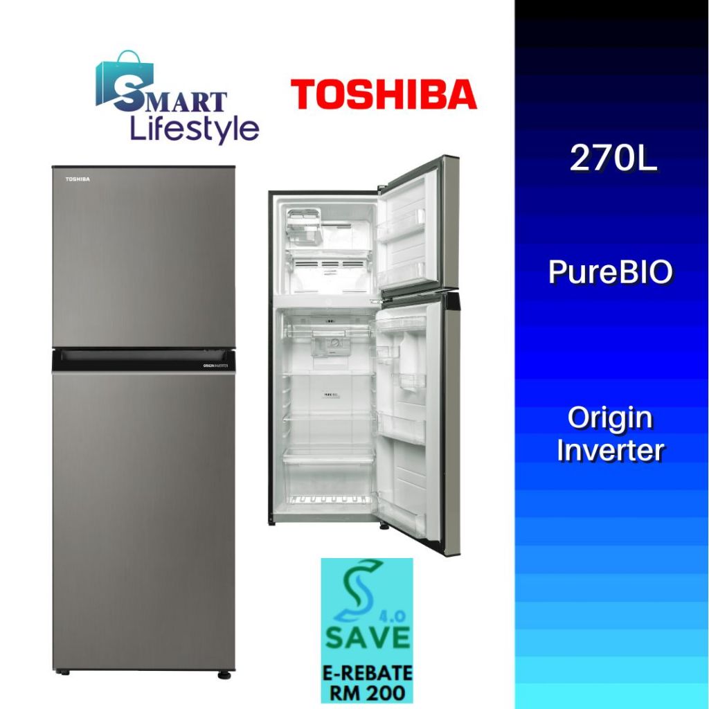 Toshiba Inverter 5 Star Refrigerator GR-RT320WE-PMY / GR-RT300WE-PMY / Hitachi Inverter Fridge 255L HRTN5255MFBBKMY