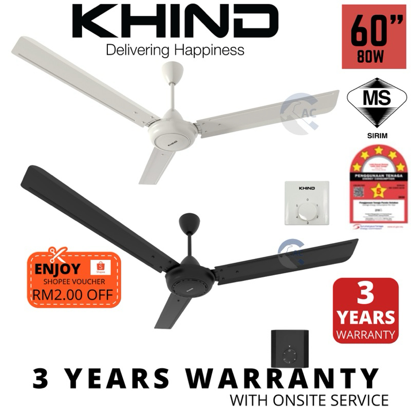 KHIND CEILING FAN 60" CF618B | CF618 (KIPAS SYLING 60”) REGULATOR | 风扇 | KIPAS KHIND | KHIND CEILING FAN WITH REGULATOR