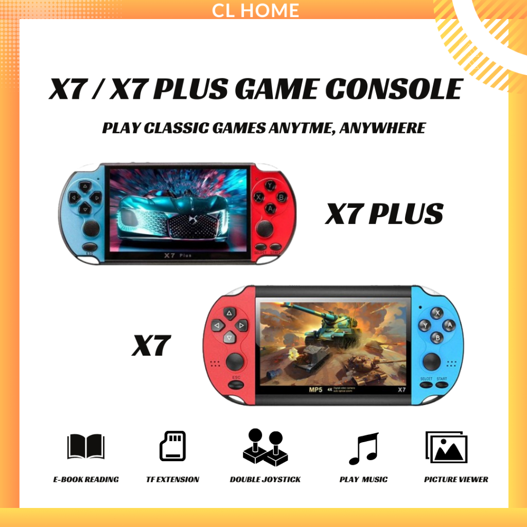 X7 / X7 PLUS Retro Handheld Video Game Console HD Screen 8G Memory MP5 Player Pocket Video Game Console