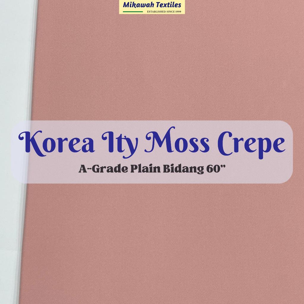 Kain Korea A-Grade ITY Moss Crepe Plain 340g Bidang 60 -Mikawah Textiles Kain Pasang Korea