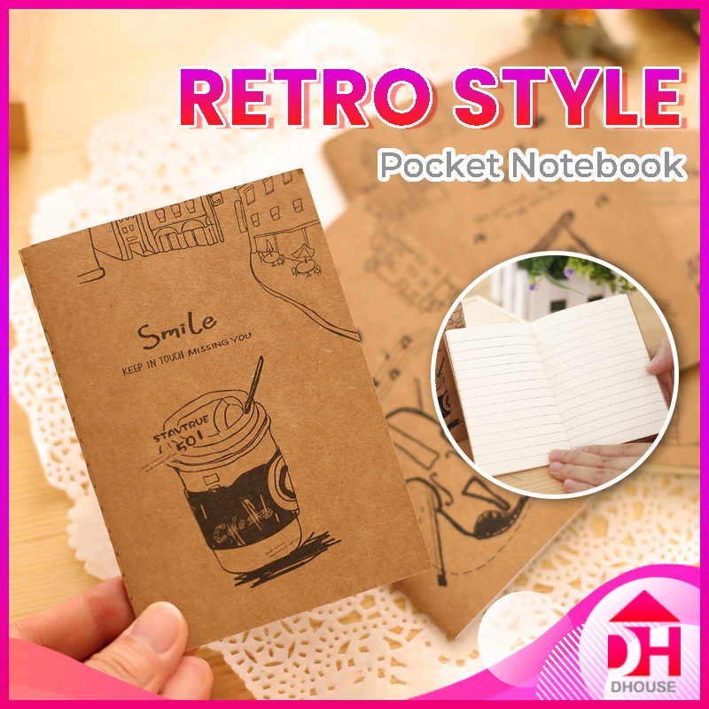 Mini Retro Trendy Notebook Pocket Notepad Memo Stationery Portable Journals Diary Stationer Gift Buku Nota Kecil 迷你复古笔记本