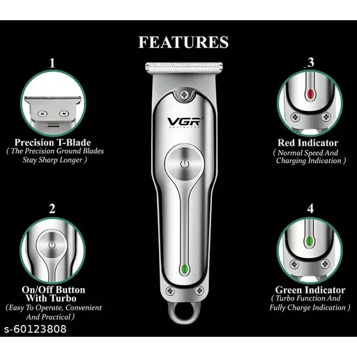 VGR V-071 Zero Adjustable Cordless Professional Rechargeable Hair trimmer Metal Barber Use V071 Mesin Gunting Rambut S