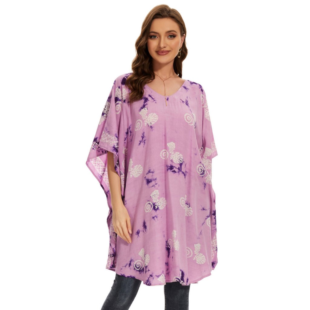 Beautybatik Plus Size Batik Tulen Baju Kelawar Kaftan Blouse [XL-4X] Many Colors