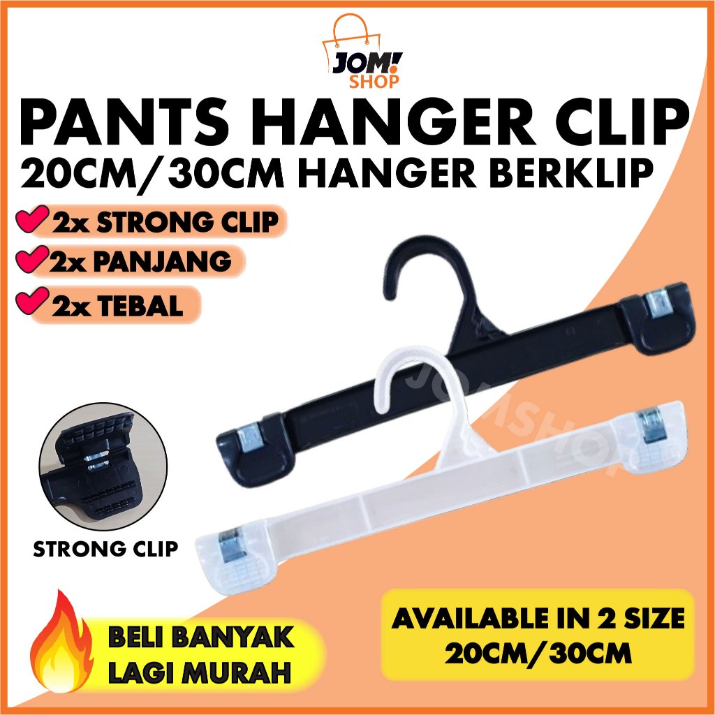 ❗READY STOCK❗ Plastic Hanger with clips for Multipurpose, Pants Tudung Hanger Clip Penyangkut Seluar Baju Berklip