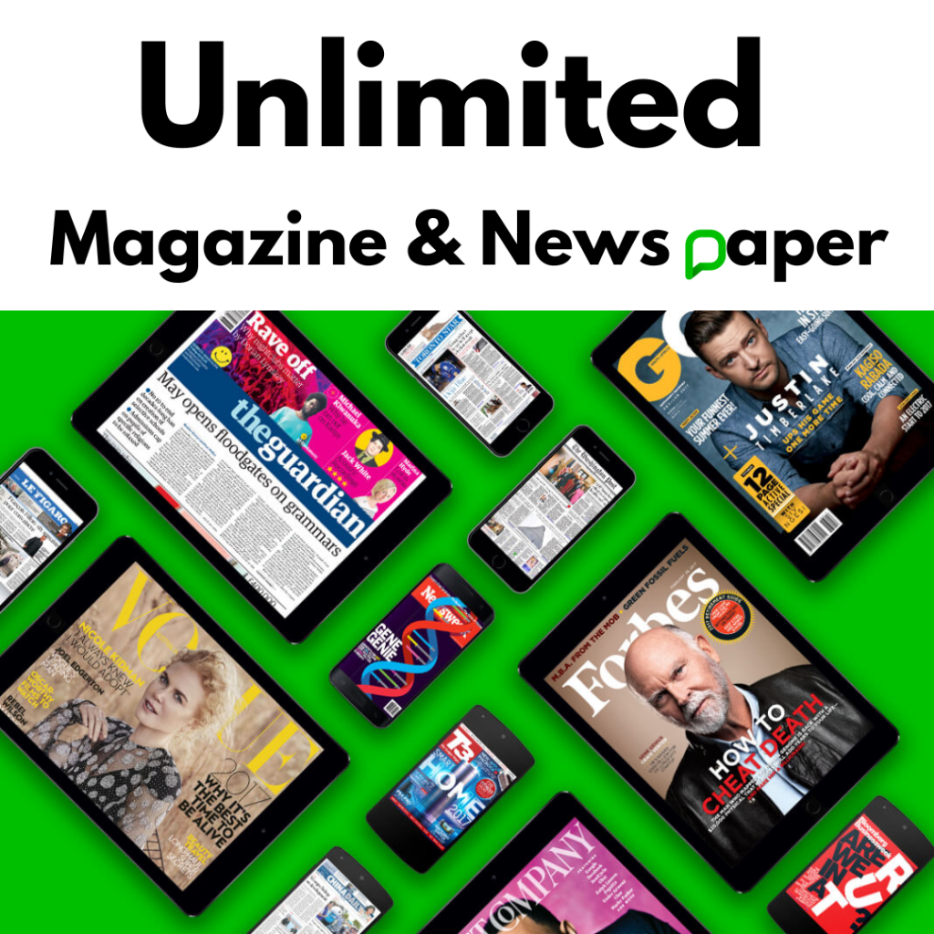 Unlimited Magazine & News Paper support Multiple Devices Read Unlimited | iOS | Android | Windows | macOS