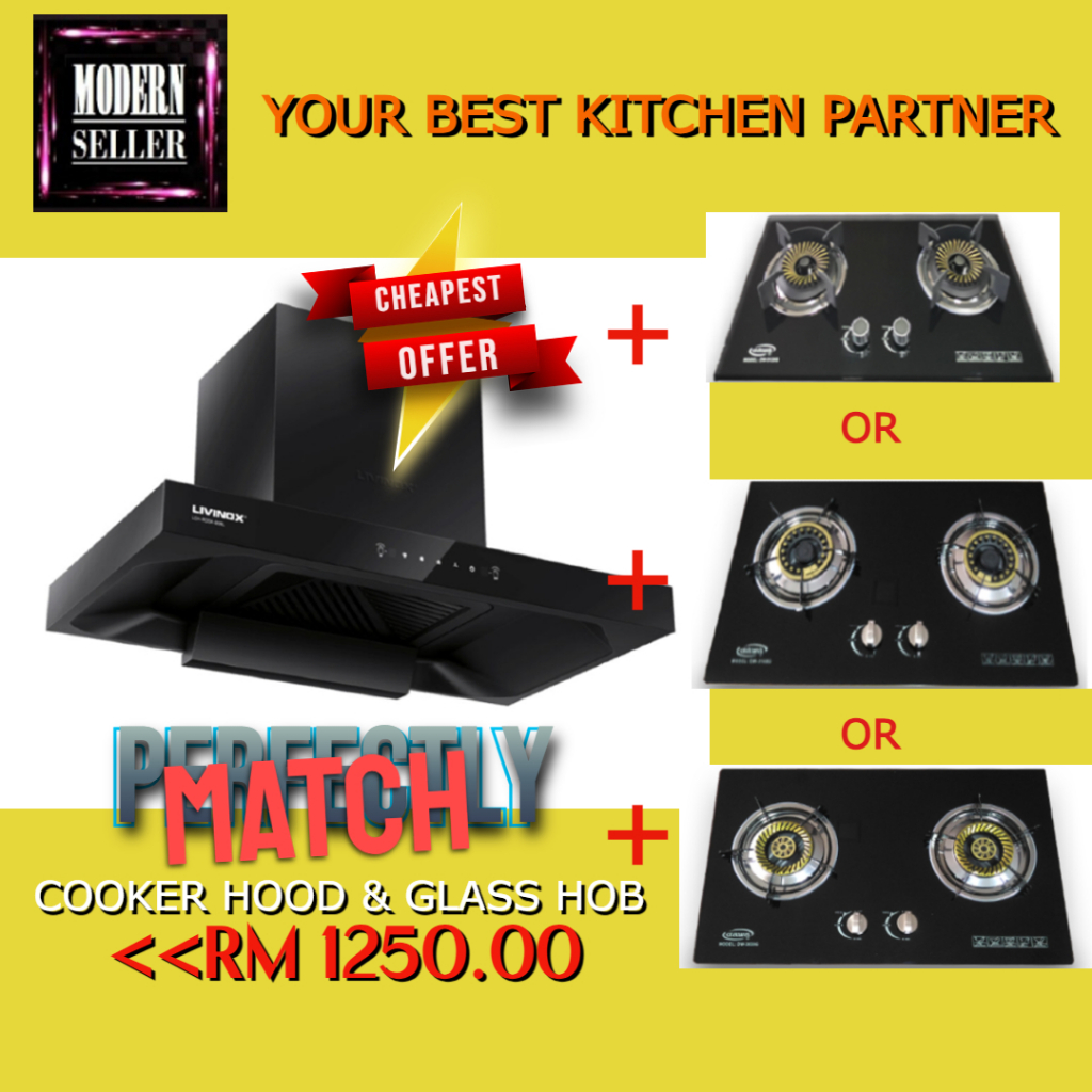 LIVINOX COOKER HOOD & ECO GLASS HOB COMBI SET