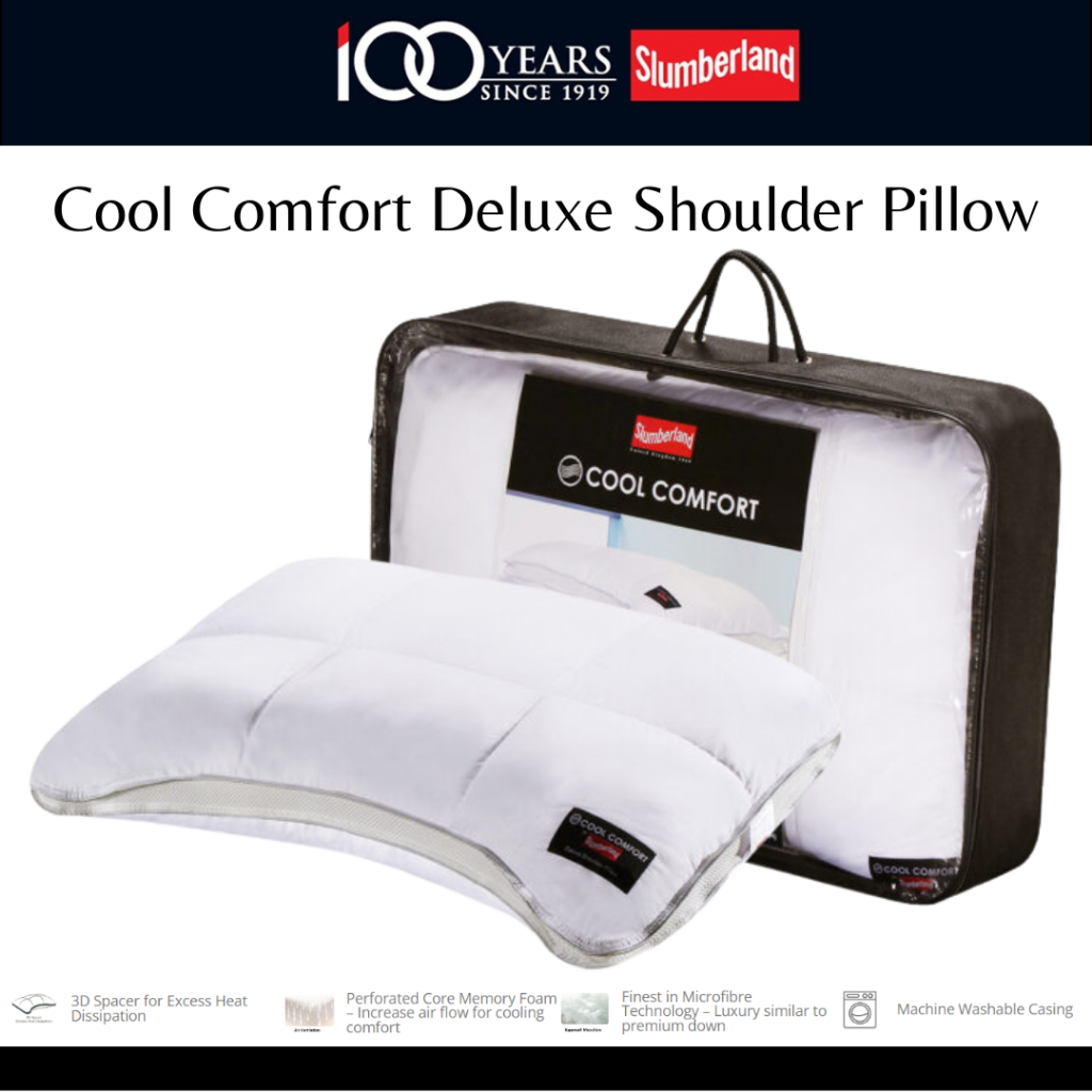 Slumberland Cool Comfort Deluxe Shoulder Pillow | 100% Cotton Satin | 100% Authentic | For Side Sleepers