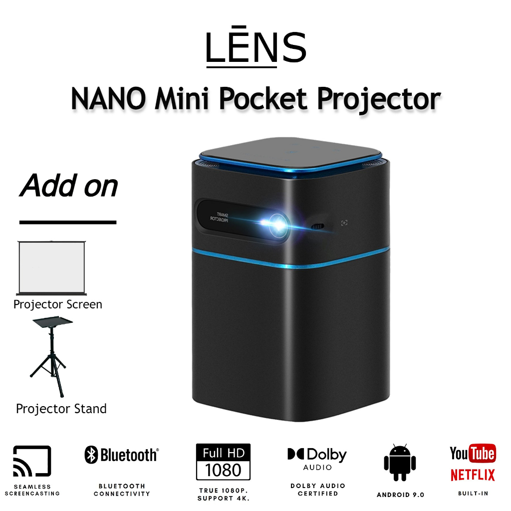 Nano Projector 9000Lumens⭐Ultra HD 4K Projector 1080P Office Home Smart LCD LED Portable Mini Projector Teaching