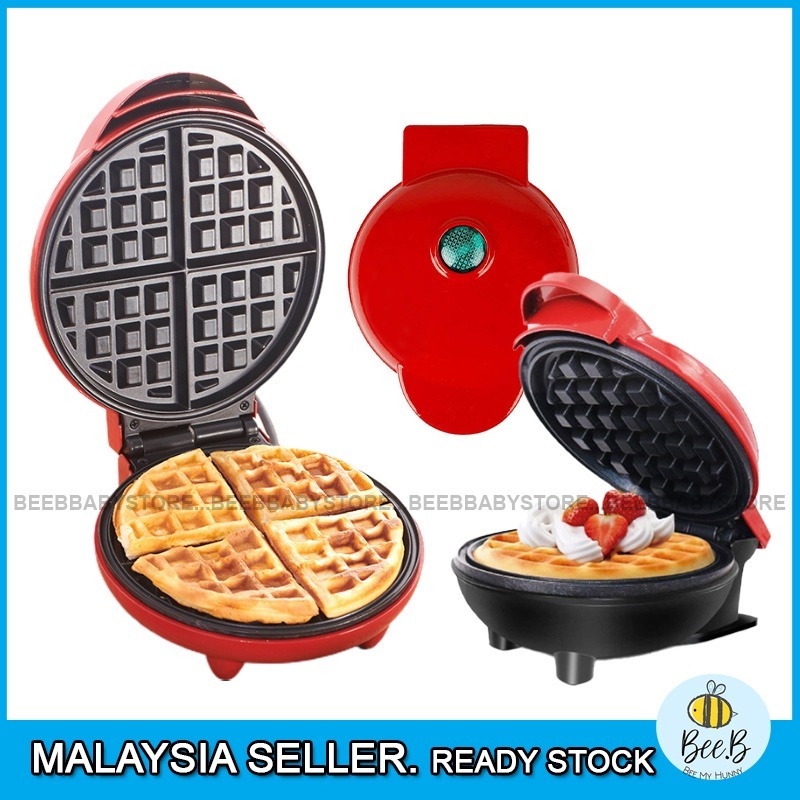 Electric Mini Waffle Maker Toaster Round Waffles Machine Kids Breakfast Cookies Cake Oven Pan Wafer Dessert Maker BTP