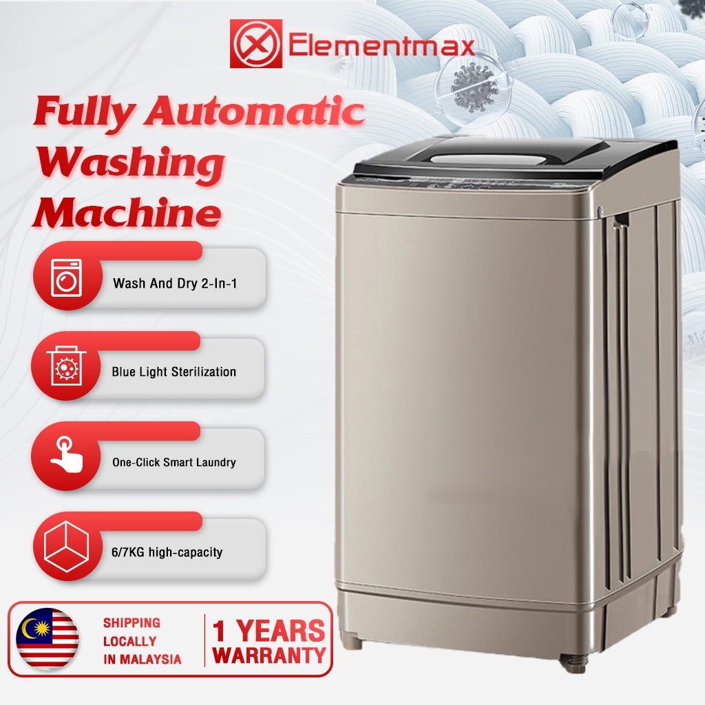 【1 year warranty】Washing Machine Mute  Save Energy  Automatic  Small Washing Machine 7KG/6KG Home mesin basuh洗衣機