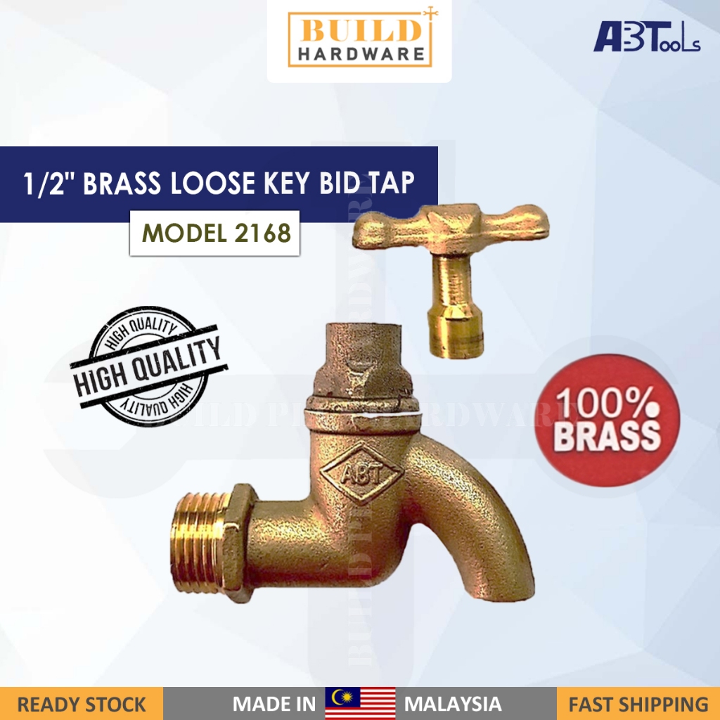 ABTools 1/2" Brass Loose Key Bib Tap Water Tap Garden Tap Kepala Paip Tembaga (2168) 铜锁匙龙头 Faucet Kepala Paip