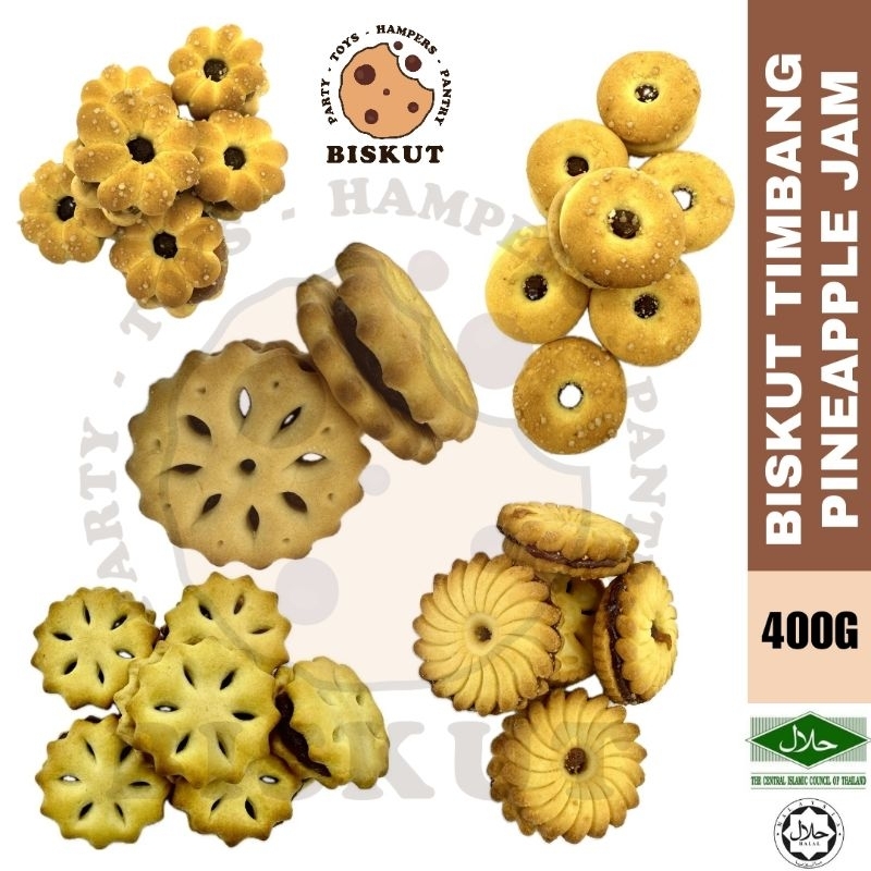Biskut Timbang Borong 400g/Jem Nanas/Pineapple Jam/Vfood Mini(Coconut,Donut,Golden) Pineapple/Hup Seng Pineapple Tart