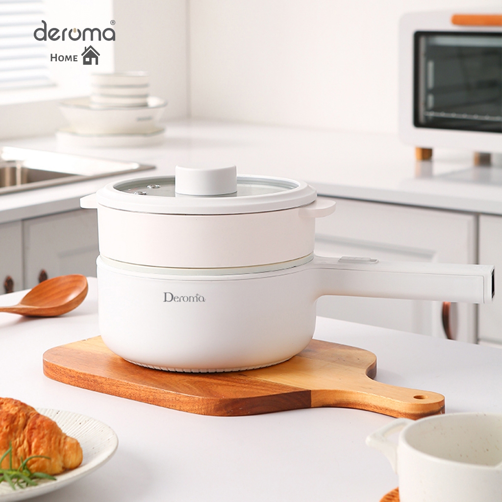 Deroma CP01 Multi-functional Electric Cooking Pot Non Stick Cook Steam Fry Electrical Pot 1.5L