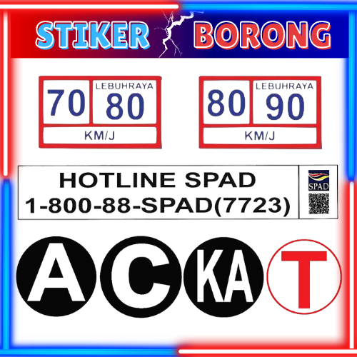 Sticker Puspakom A C T KA Commercial Lorry Sticker Talian Aduan MOT JPJ Pass 80/90 70/80 Speed Limit Hotline SPAD