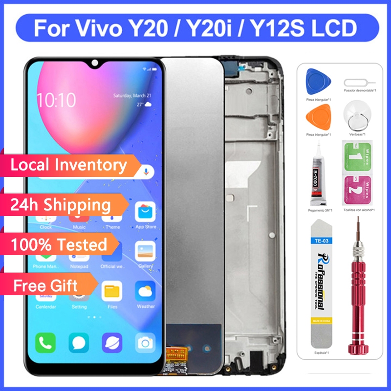 Original LCD for VIVO Y20/Y20i/Y20S/Y12S/Y12A/Y15A/Y15S LCD Display Touch Screen Digitizer Assembly with Frame