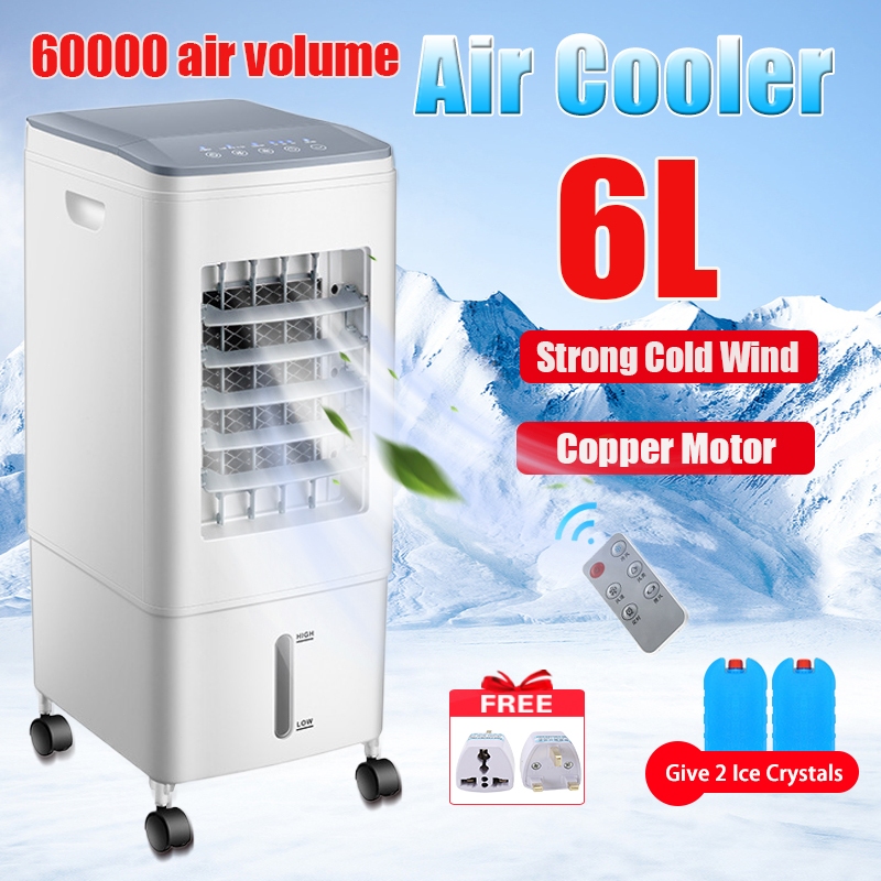 【Ready stock】6L Air Cooler Aircond Box Fan Air Humidification Cooling Fan Water-Cooled Air Conditioner Fan 冷风机