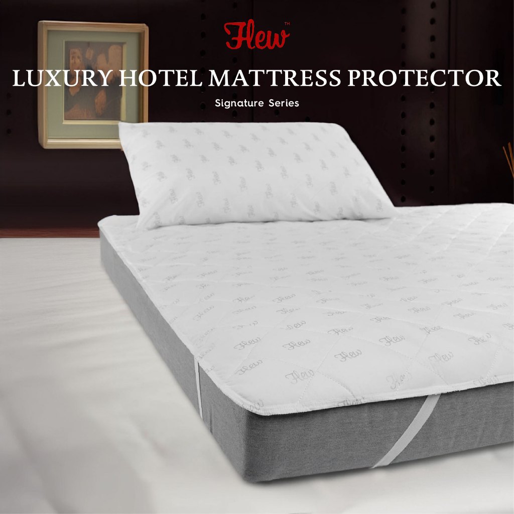 Flew Luxury Hotel Mattress Protector with Microfiber Fabric Quilted Non Waterproof