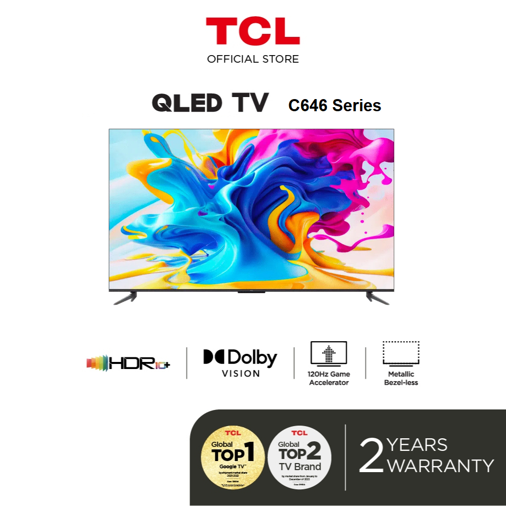 6.6 Special Promo [Free Unboxing + Basic Setup] TCL 55" QLED 4K SMART Google TV , Dolby Vision Atmos, HDR 10+, 55C646
