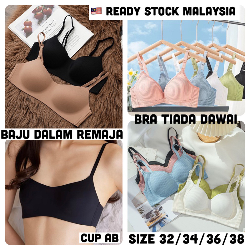 Baju Dalam Remaja Cup AB Size 32-38 Bra Tiada Besi Teenage Bra Non-Wire Cup AB 无钢圈内衣
