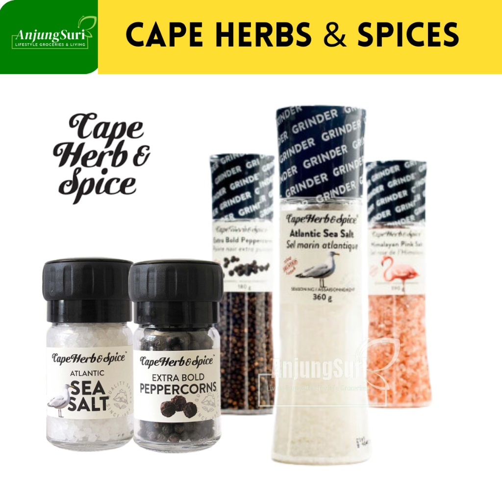 Cape Herbs & Spices With Grinder Bottle BBQ Smoke Sea Salt Pink Salt Braai Exotic Rubs and Spice Mixes