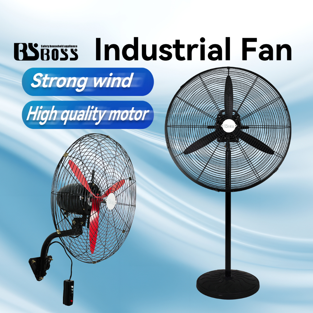 BSBOSS Industrial Fan Kipas Industri 20/26/30 Inch Heavy Duty Floor Fan Wall Fan Stand Fan Commercial Stand Fan