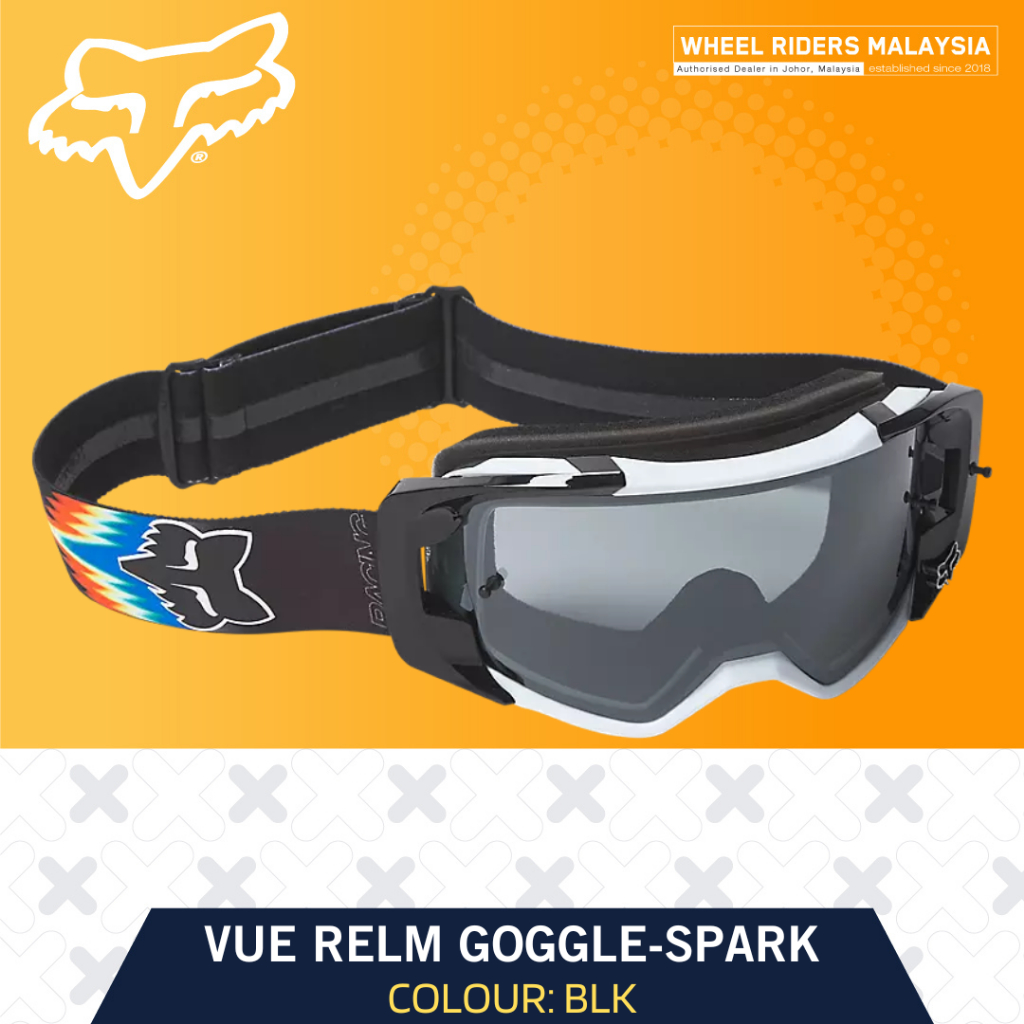 Fox Vue Relm Goggle - Spark Black Motocross Goggle Ready Stock Original