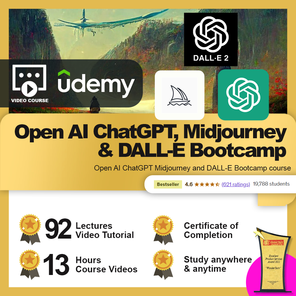 [Video Course] Open AI ChatGPT, Midjourney and DALL-E Bootcamp