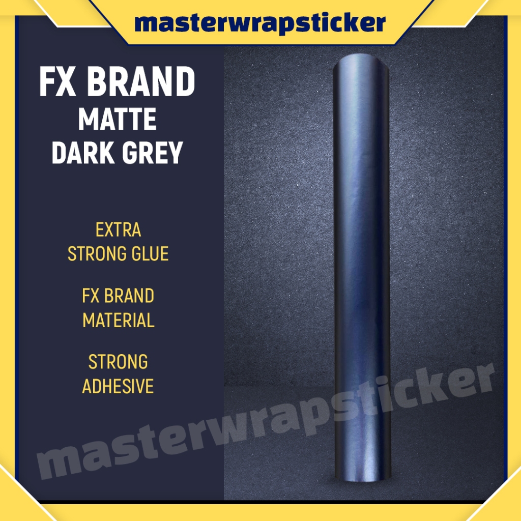 SATIN MATTE DARK GREY STICKER MOTOR(152CM-90CM)stiker moto KELABU vinyl wrap pelekat wrapping film motorcycle Stickers摩托