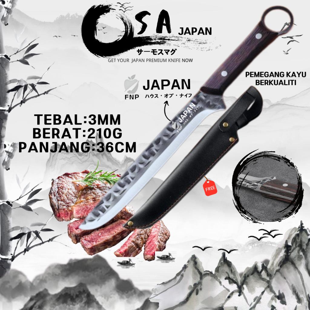 PISAU JEPUN VIRAL OriPisau SASHIMI Sushi Knife Tajam Pisau Dapur Top Premium Quality ChefKnife Pemegang Kayu Berkualiti