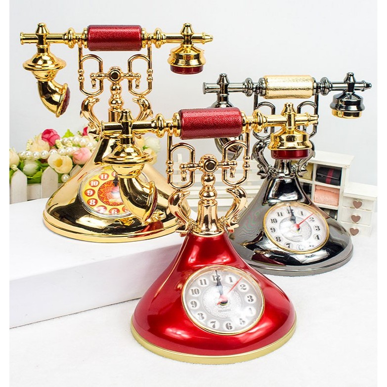 Vintage Telephone Clock Old school Clock Retro Clock Home decoration Gift