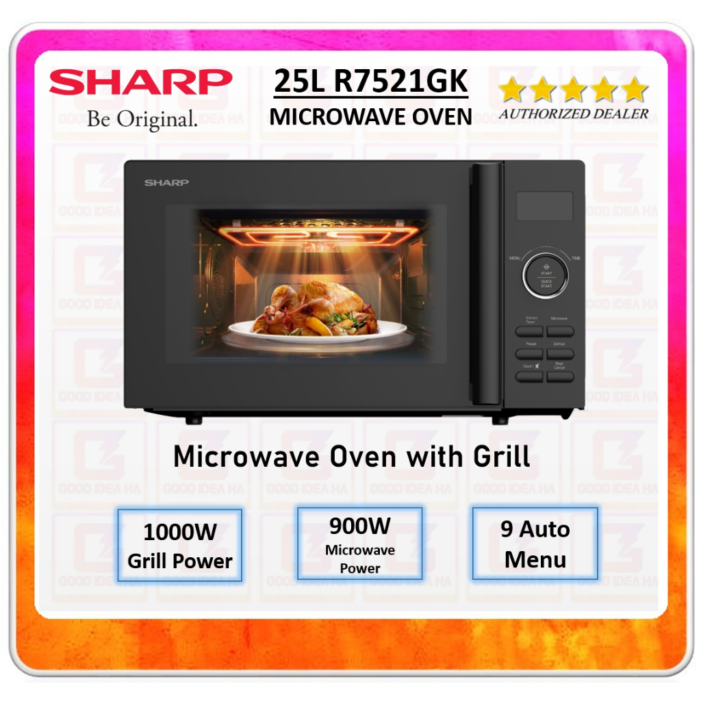 SHARP 25L MICROWAVE OVEN WITH GRILL R7521GK