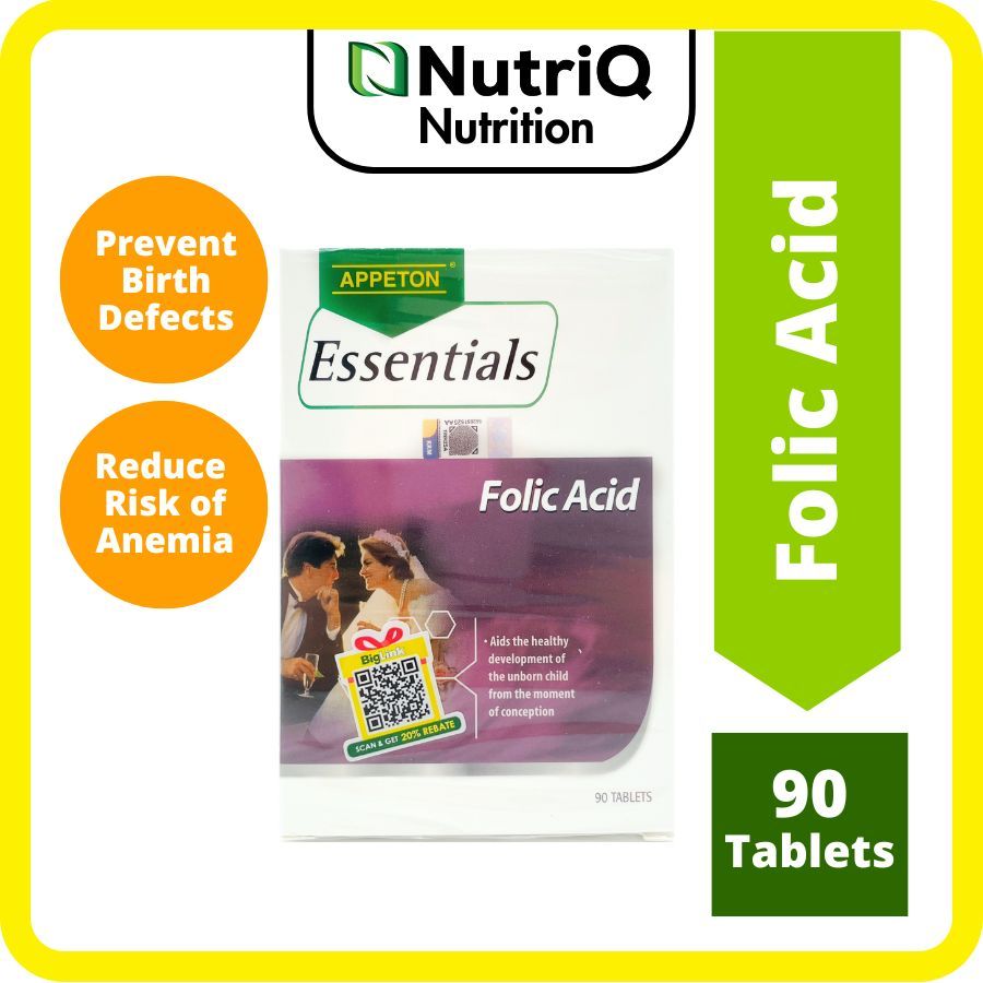 Appeton Folic Acid  Pregnant Essentials Supplement (90's) Suitable for Pre-Pregnancy Dietary
