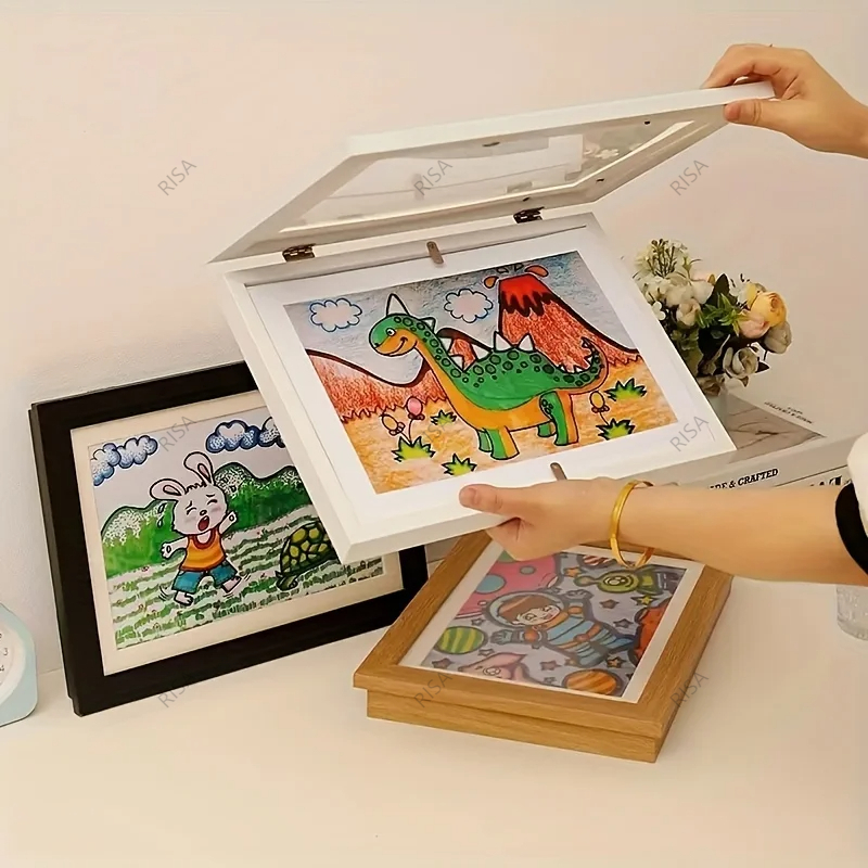 Flip Album kids Art Photo Frame Organizer A4 picture display Front Opening Photograph Picture Display Stand 图片儿童画画展示架