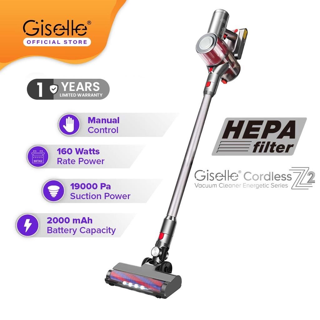 Giselle XtremePro  Digital/Manual Control Light Weight Handheld Wireless/Cordless Stick Vacuum Cleaner Option Water Tank