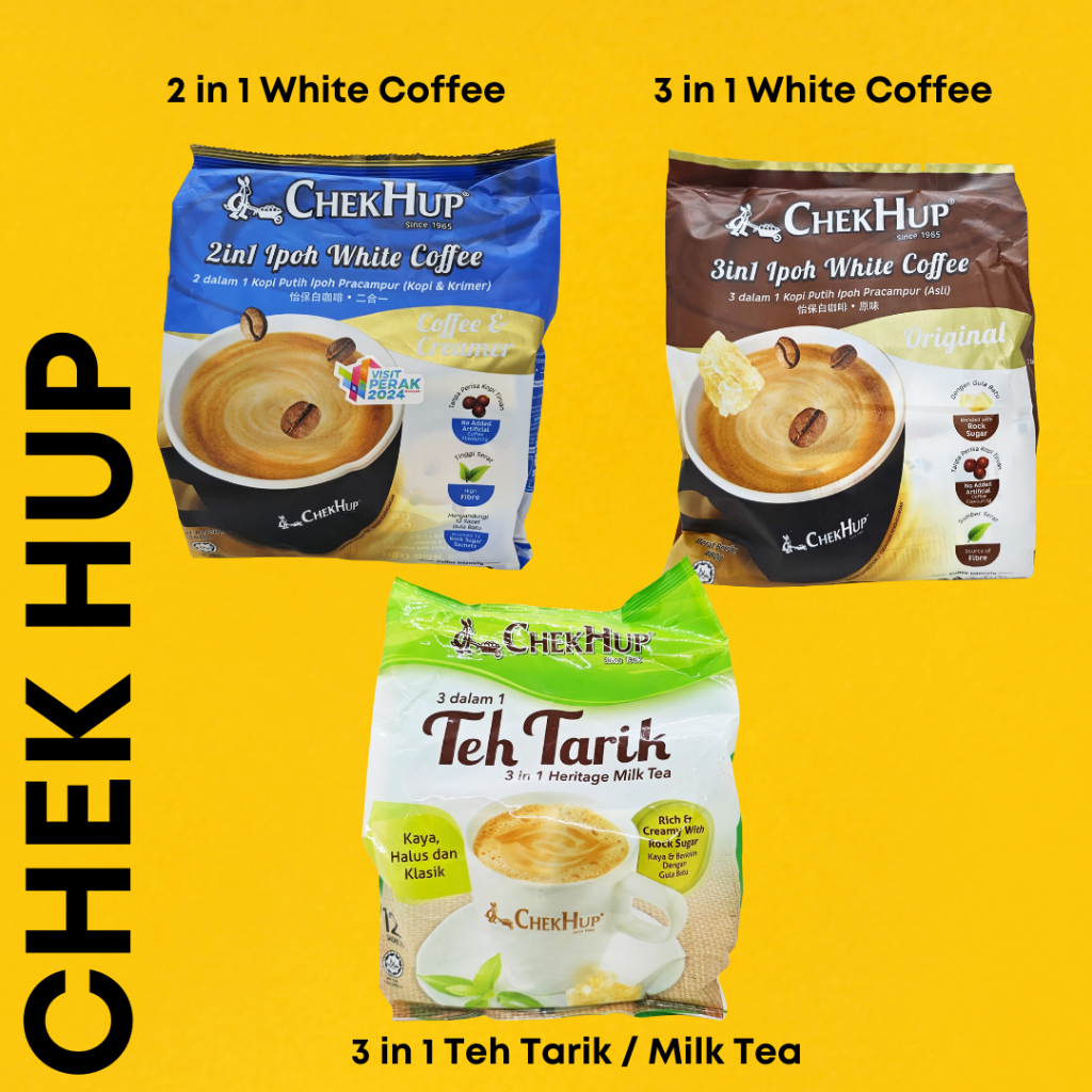 Chek Hup Ipoh White Coffee & Heritage Milk Tea (12's / HALAL) Kopi Putih Ipoh dan Teh Tarik ( 3 in 1 / 2 in 1 ) 白咖啡奶茶