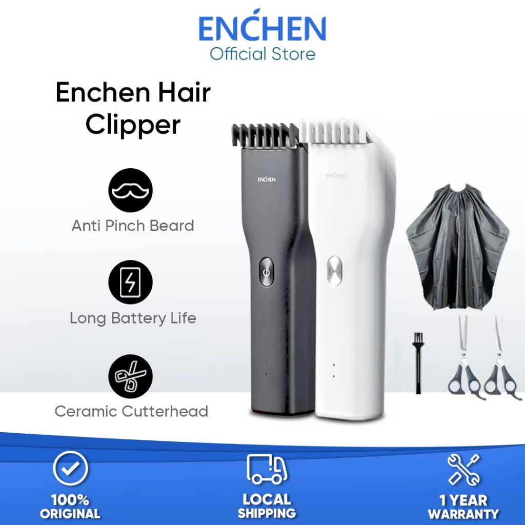 Enchen Boost Electric Hair Clipper Set Cordless Hair Trimmer With Scissors And Cloth Type-C