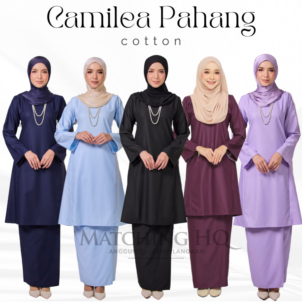 By Matching HQ Baju Kurung Pahang Pesak Plain Cotton