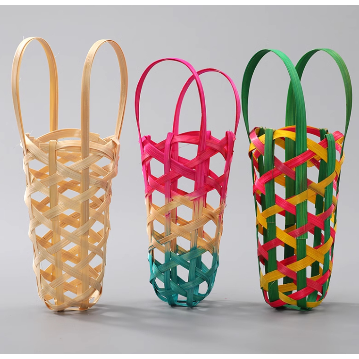 Handicraft Bamboo Basket/Traditional Piggy Mooncake Basket/Gong Zai Bing Basket 竹编织月饼猪笼饼猪仔笼 LBH02575