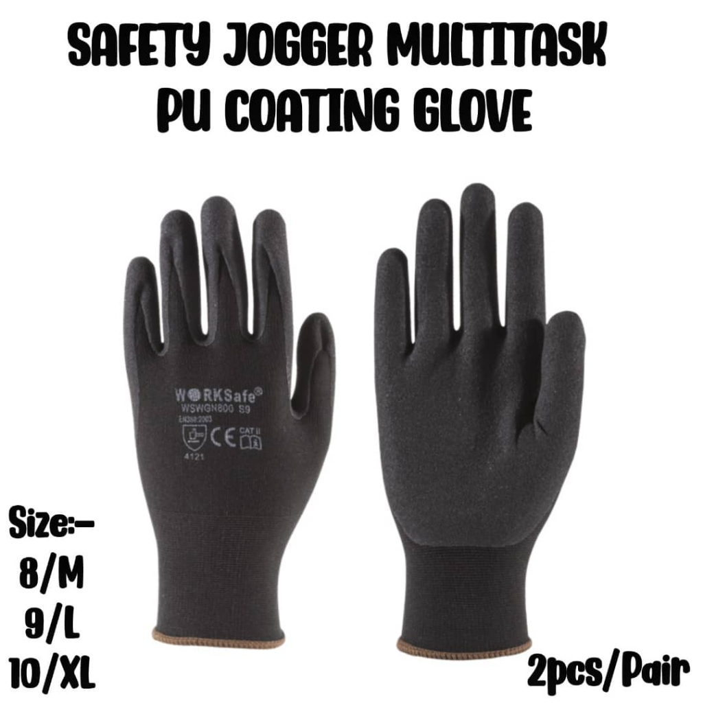 [100% ORIGINAL] SAFETY JOGGER MULTITASK PU COATING GLOVE (2PCS/PAIR)