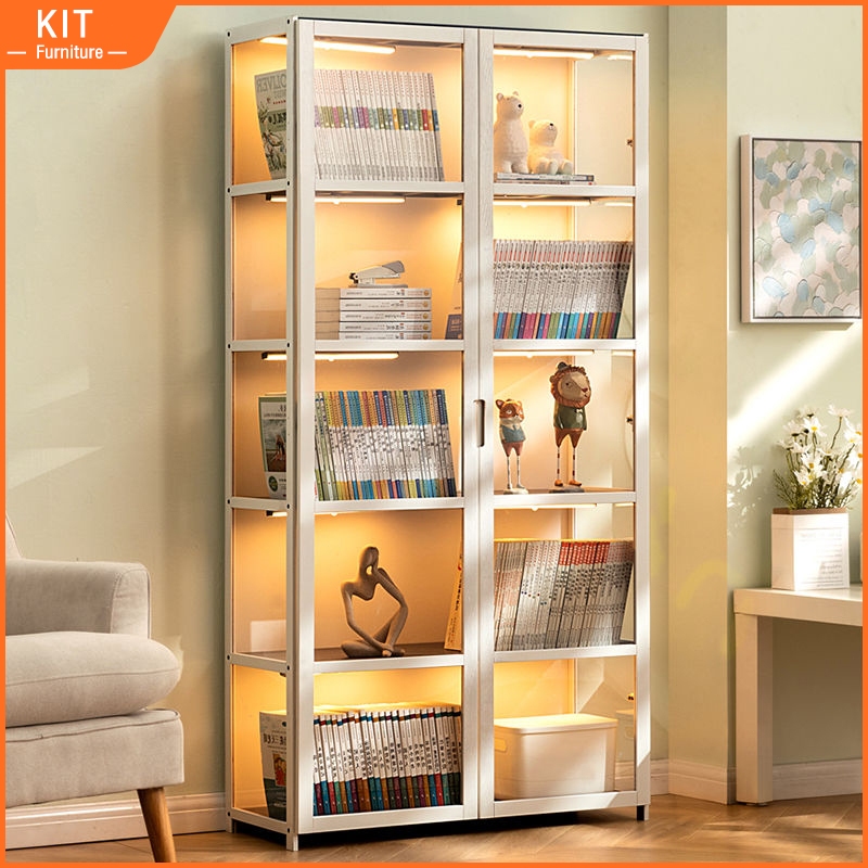 KIT Furniture 42-82CM Display Cabinet Glass Acrylic Transparent Model Toy Showcase Home Hand-Made