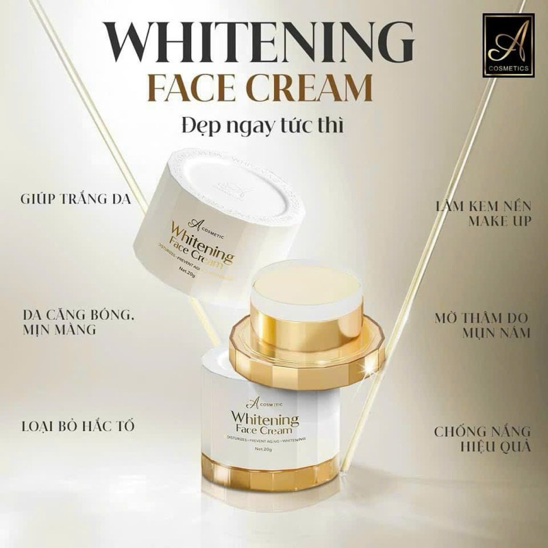 NEW VERSION 2024 100% ORIGINAL WHITENING FACE CREAM AND GINSENG SERUM A COSMETICS - MUKA KRIM UNTUK PUTIH KULIT