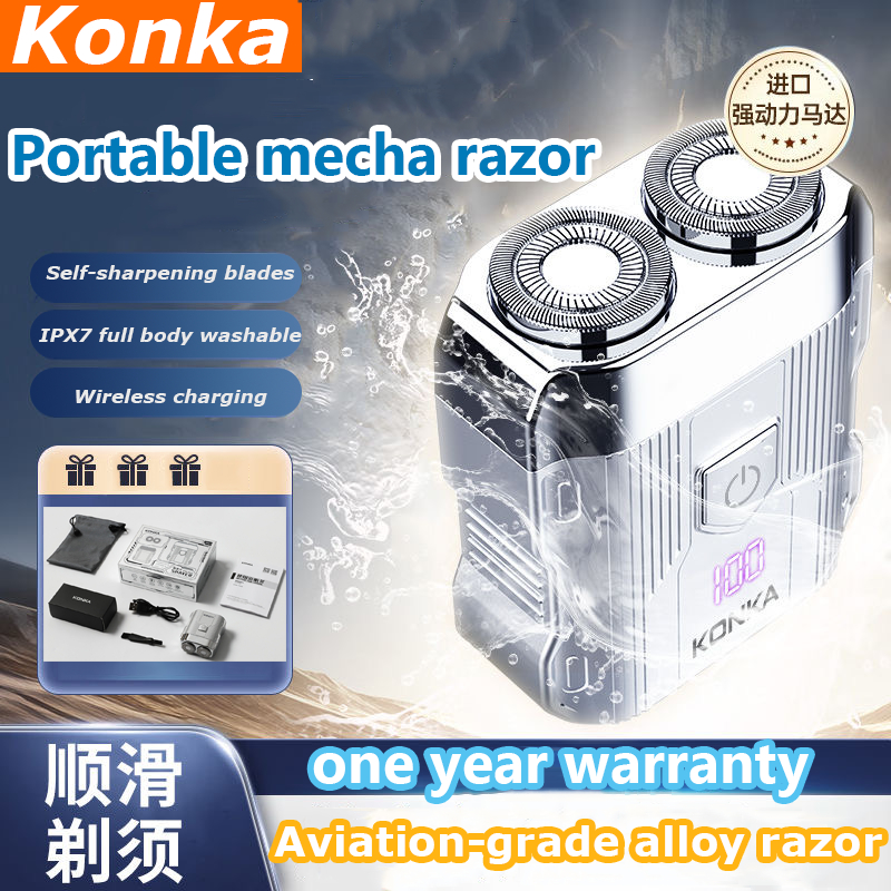 KONKA Electric Shaver Men Razor Beard Rotating 2 Floating Head Portable Waterproof mini Shaver 胡須刀 小米剃須刀電動 胡須刀 小米剃須刀電動