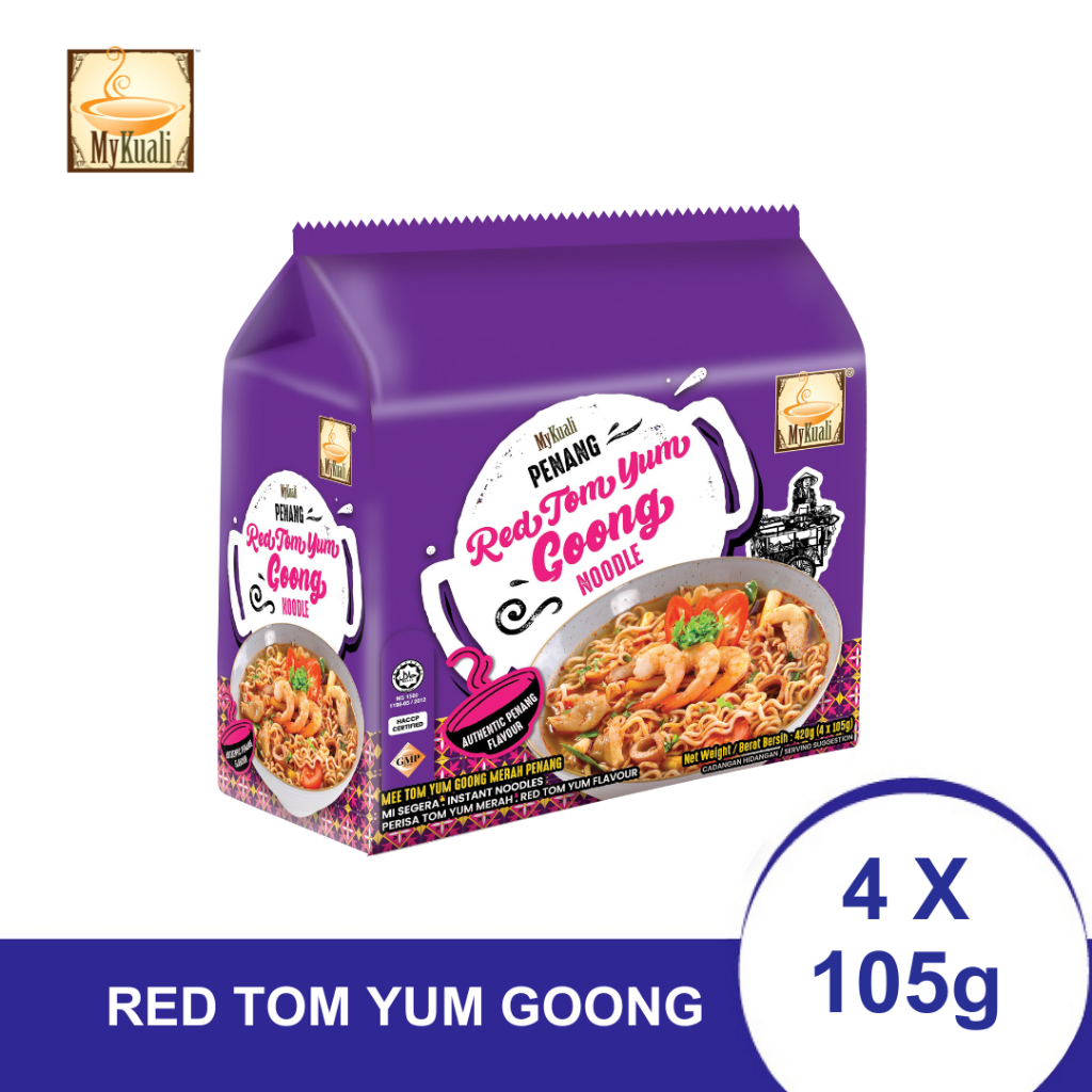MYKUALI PENANG NOODLE - RED TOM YUM GOONG (105GX4)