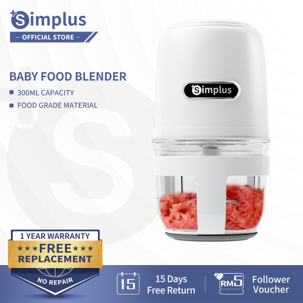 Simplus Electric Meat Grinder Baby Food Processor  8-Blades Knife Household Puree Chopper Garlic Churn