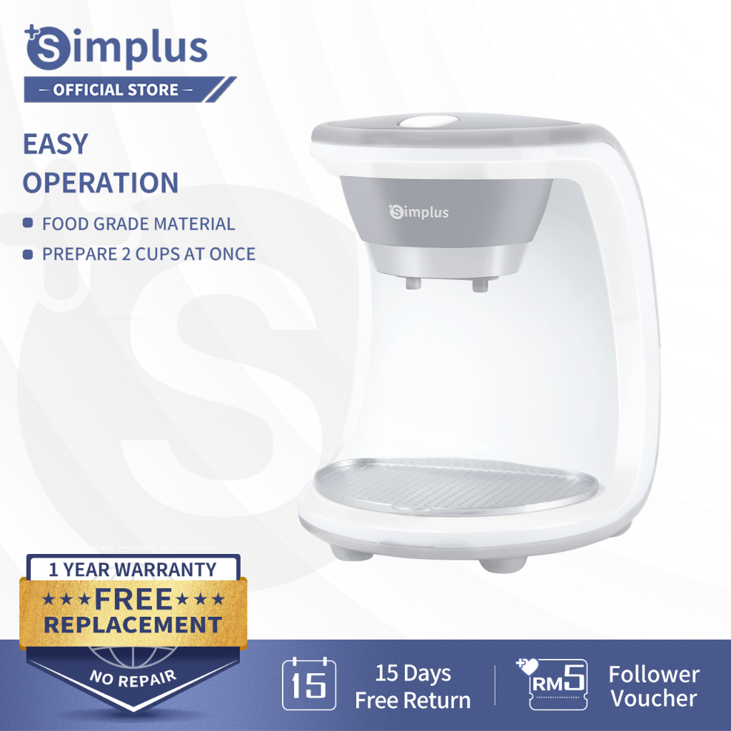 Simplus Drip Coffee Maker Coffee Machine 2 Cups 60S Operate Removable Filter Detchable Tray